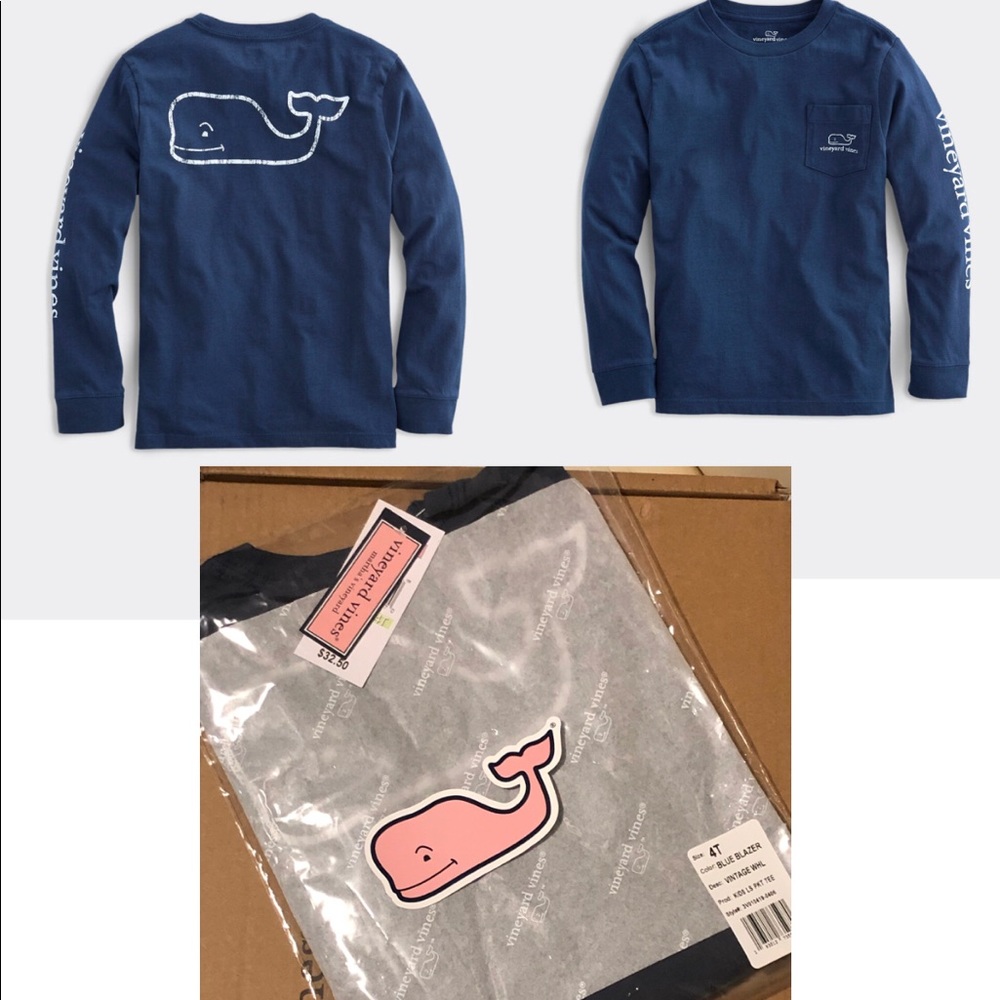 Vineyard vines shirt long sleeve kids Sz 4T NEW